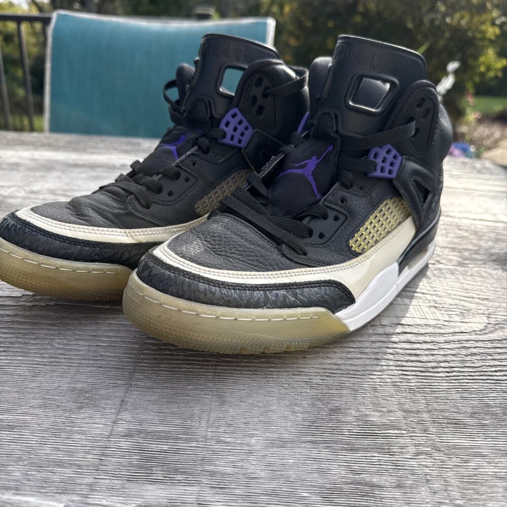 Jordan Spizike Concord Men's Mid Top Athletic Sneakers US 11 Black Purple